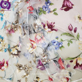 100% Polyester Organza Burn Out Prtin Big Flower Curtain Fabric